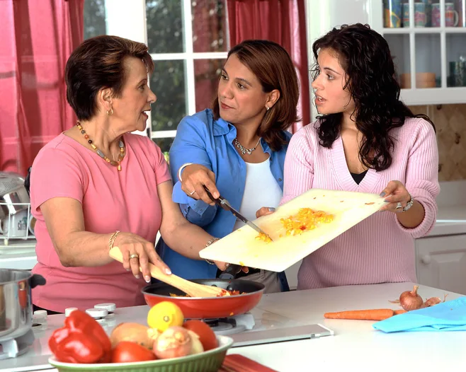 Family cooking together Family cooking together