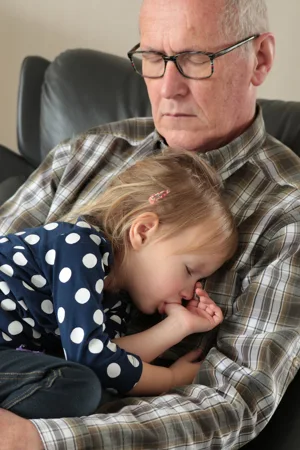 Alert1 Senior Sleeping With Grandchild Alert1 Senior Sleeping With Grandchild