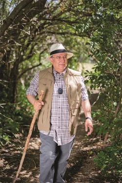 Man Wearing Alert1 Medical Alert While Hiking Man Wearing Alert1 Medical Alert While Hiking