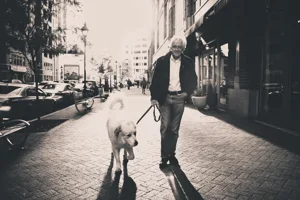 Senior Man Walking The Dog Senior Man Walking The Dog