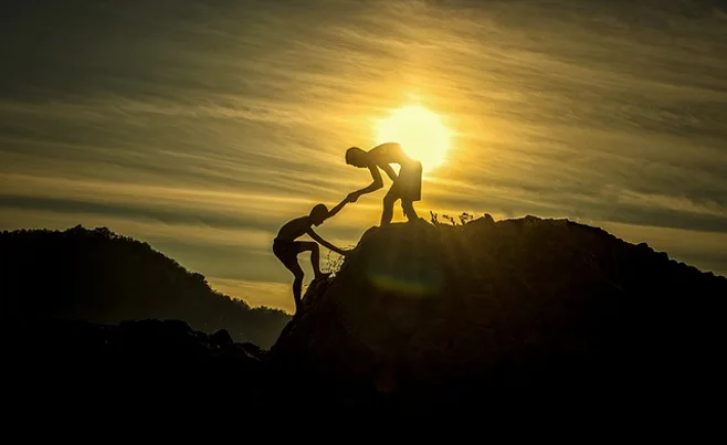 Climbing Hill with friend Climbing Hill with friend