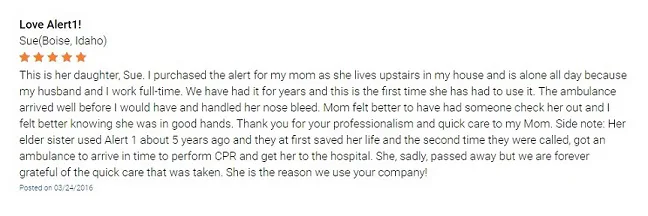 Sue's review of Alert1