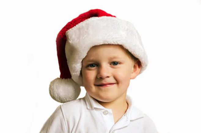 grandchild with christmas hat grandchild with christmas hat