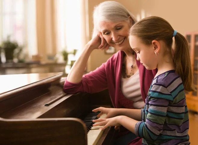 grandma teaching piano grandma teaching piano