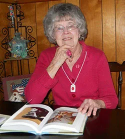 Debbie wearing a senior alert around her neck Debbie wearing a senior alert around her neck