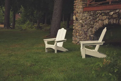 lawn chairs on grass lawn chairs on grass