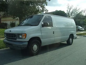 A suspicious looking white van A suspicious looking white van