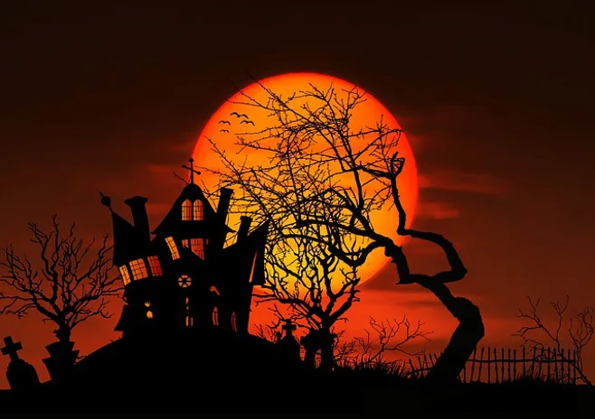 halloween orange moon halloween orange moon