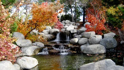 Waterfall in garden Waterfall in garden