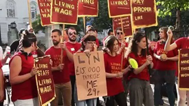 protesters for living wage protesters for living wage