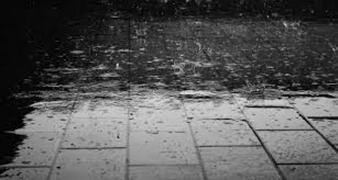 Rain falling on the pavement Rain falling on the pavement
