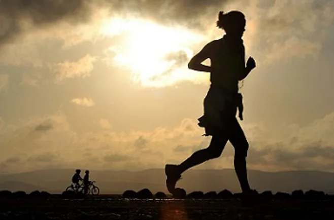 running in sunset running in sunset