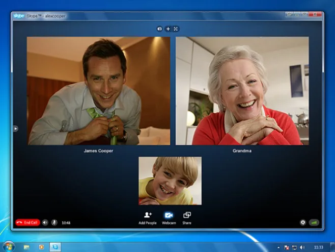 Family video chatting on Skype. Family video chatting on Skype.