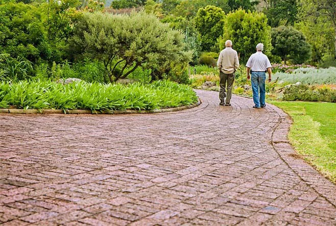 two men walking two men walking